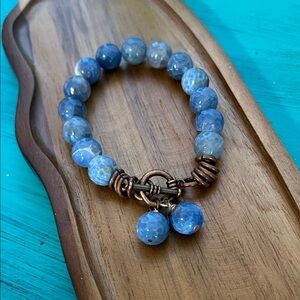 Snakeskin Agate Beaded Bracelet